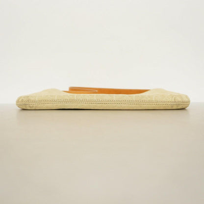 CELINE Shoulder Bag Purse C Macadam Suede Beige Authentic