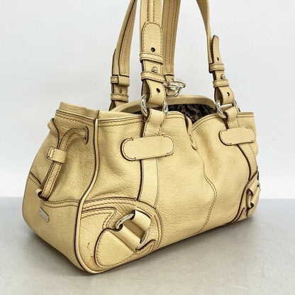 CELINE Shoulder Bag Purse Boogie Leather Beige Authentic