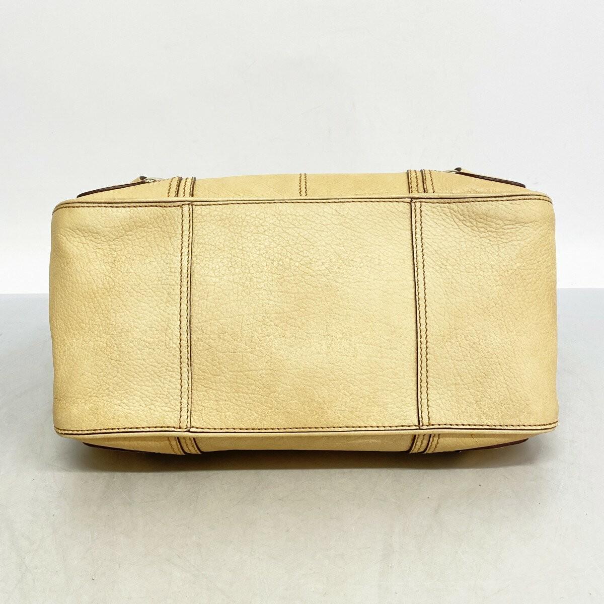 CELINE Shoulder Bag Purse Boogie Leather Beige Authentic