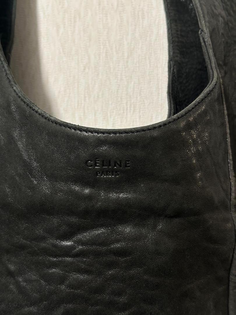 CELINE Hand Bag Tote Purse Zipper Leather Authentic