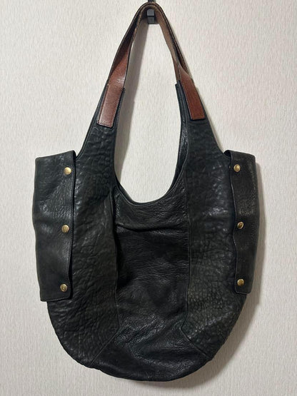 CELINE Hand Bag Tote Purse Zipper Leather Authentic