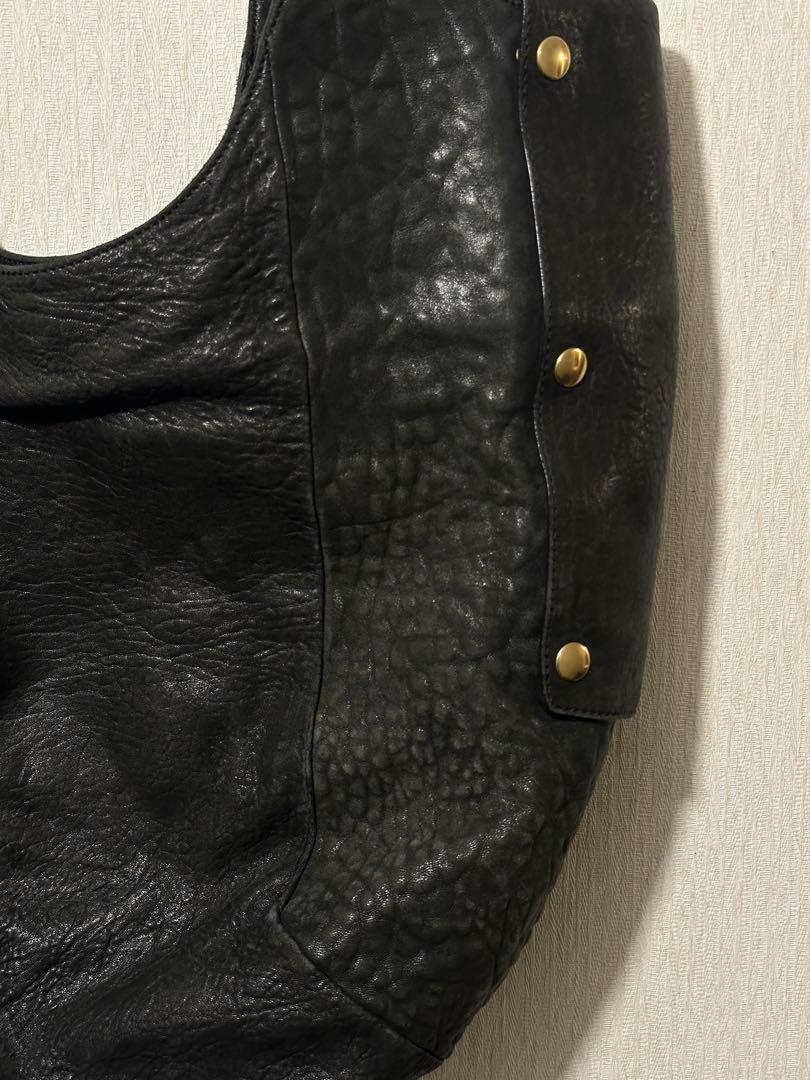 CELINE Hand Bag Tote Purse Zipper Leather Authentic