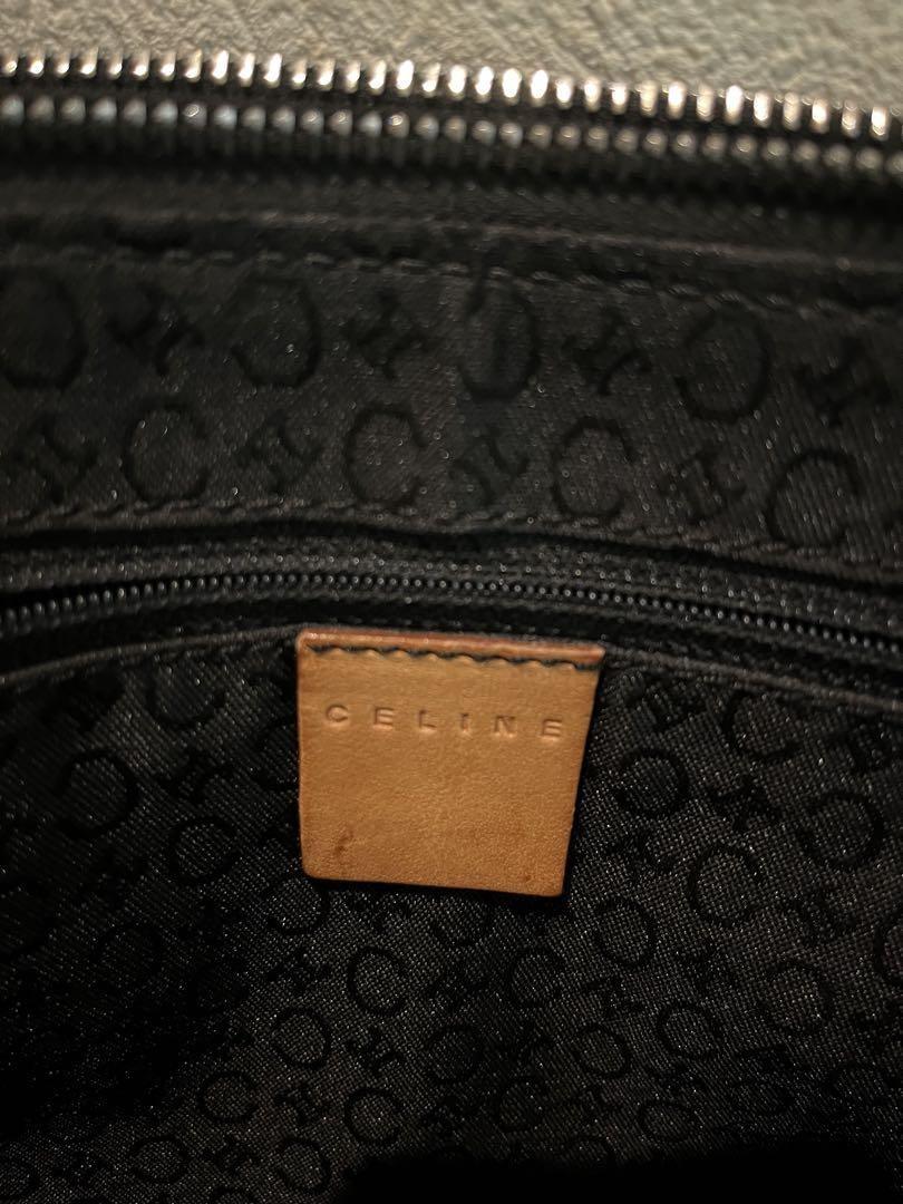 CELINE Shoulder Bag Purse C Macadam Suede Black Authentic
