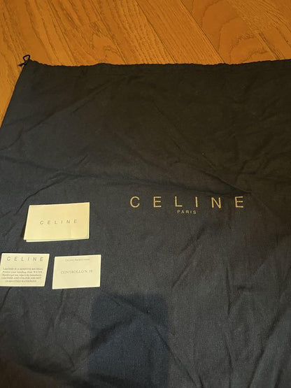 CELINE Shoulder Bag Purse C Macadam Suede Black Authentic