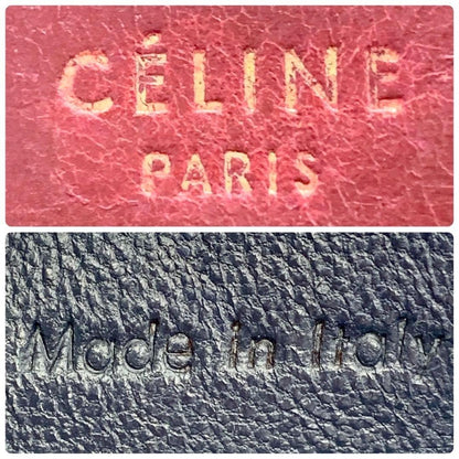 CELINE Hand Bag Tote Purse Leather Red Authentic