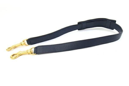 CELINE Shoulder Strap Belt Leather Navy Gold Authentic