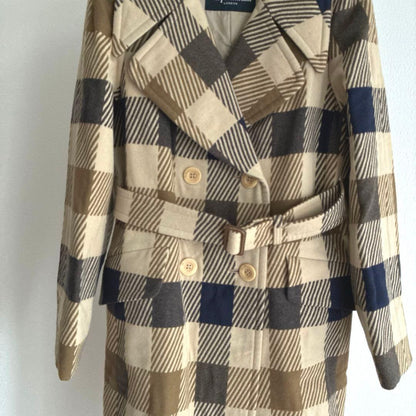 Aquascutum Trench Coat Check Asian fit M US size S Authentic