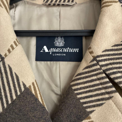 Aquascutum Trench Coat Check Asian fit M US size S Authentic