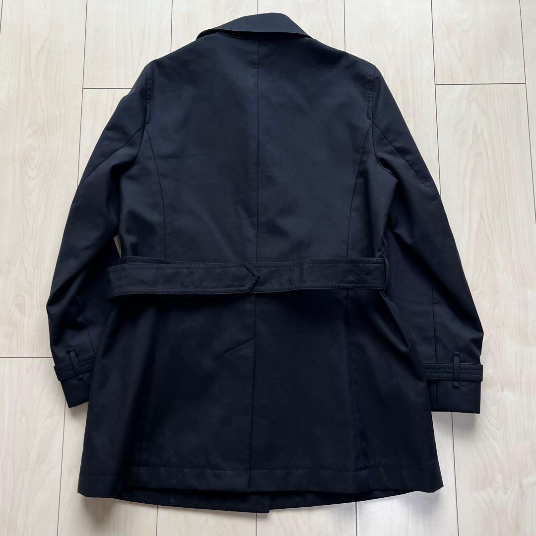 Aquascutum Trench Coat Club Check Asian fit M US size S Navy Authentic