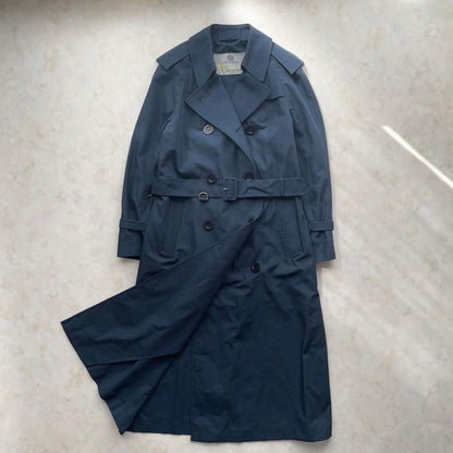 Aquascutum Trench Coat Asian fit M US size S Navy Authentic
