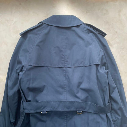 Aquascutum Trench Coat Asian fit M US size S Navy Authentic