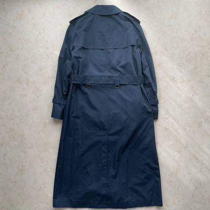 Aquascutum Trench Coat Asian fit M US size S Navy Authentic