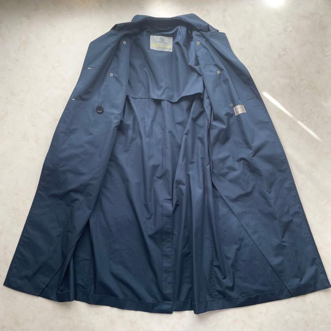 Aquascutum Trench Coat Asian fit M US size S Navy Authentic