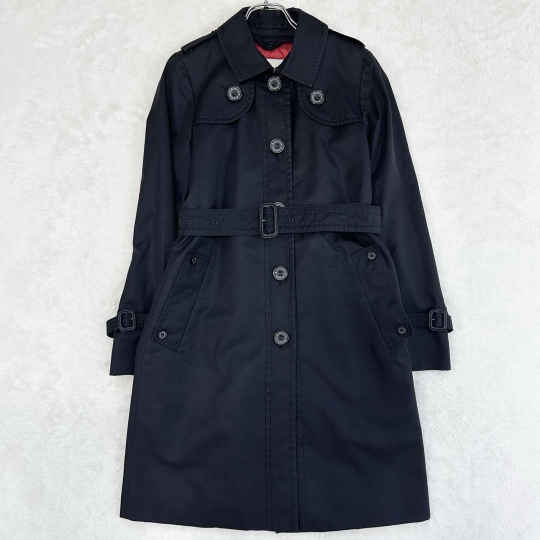 Aquascutum Trench Coat Club Check Asian fit M 38 US size S Black Authentic