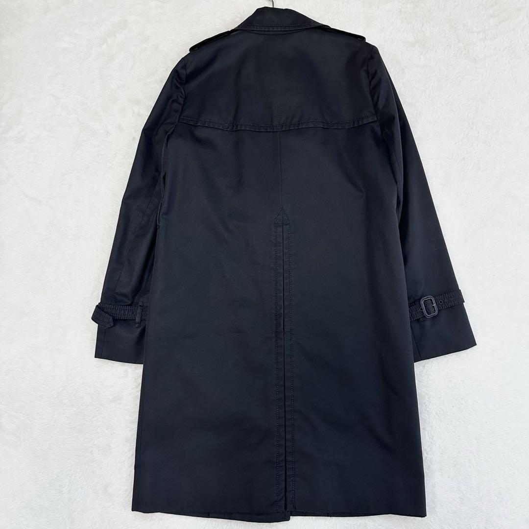 Aquascutum Trench Coat Club Check Asian fit M 38 US size S Black Authentic