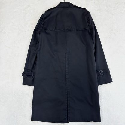 Aquascutum Trench Coat Club Check Asian fit M 38 US size S Black Authentic