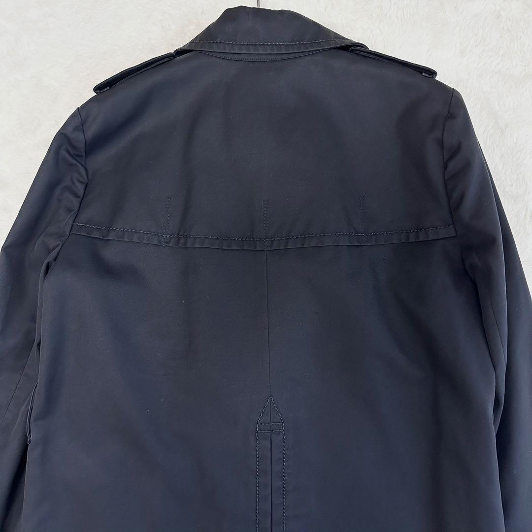 Aquascutum Trench Coat Club Check Asian fit M 38 US size S Black Authentic