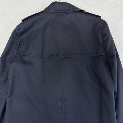 Aquascutum Trench Coat Club Check Asian fit M 38 US size S Black Authentic