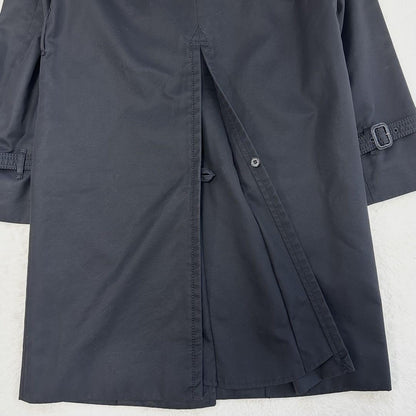 Aquascutum Trench Coat Club Check Asian fit M 38 US size S Black Authentic