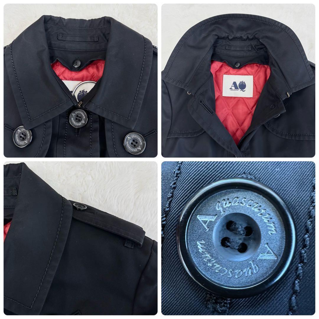Aquascutum Trench Coat Club Check Asian fit M 38 US size S Black Authentic