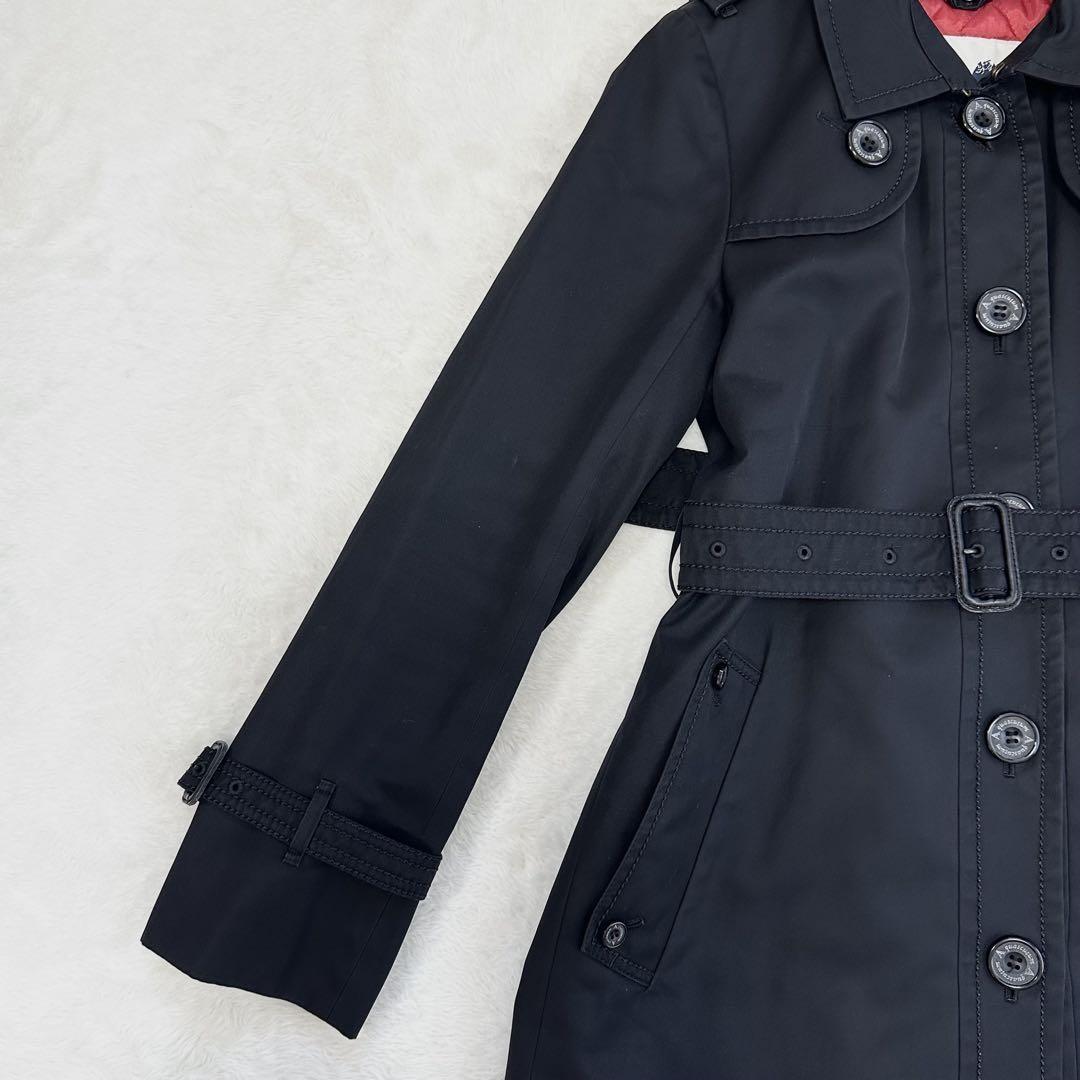 Aquascutum Trench Coat Club Check Asian fit M 38 US size S Black Authentic