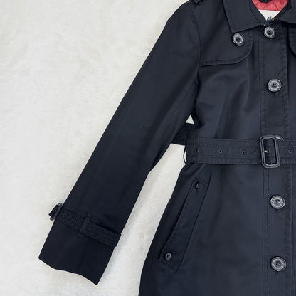 Aquascutum Trench Coat Club Check Asian fit M 38 US size S Black Authentic