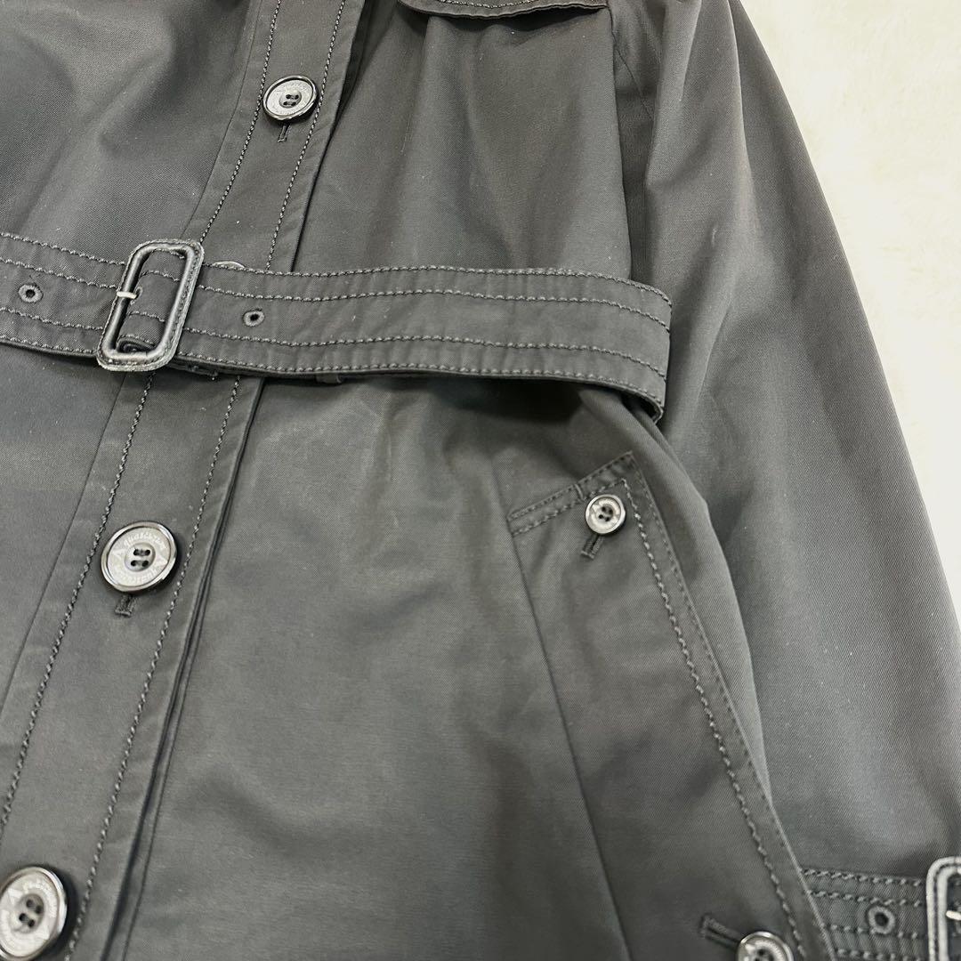 Aquascutum Trench Coat Club Check Asian fit M 38 US size S Black Authentic