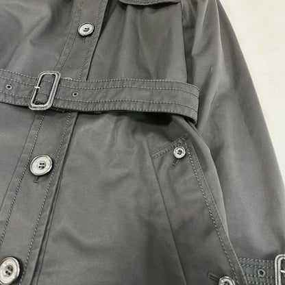 Aquascutum Trench Coat Club Check Asian fit M 38 US size S Black Authentic