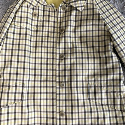 Aquascutum Trench Coat Check Asian fit S US size XS Multicolor Authentic