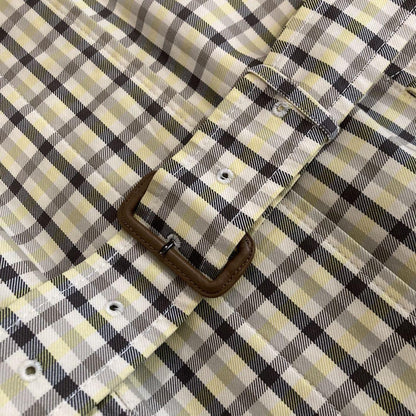 Aquascutum Trench Coat Check Asian fit S US size XS Multicolor Authentic