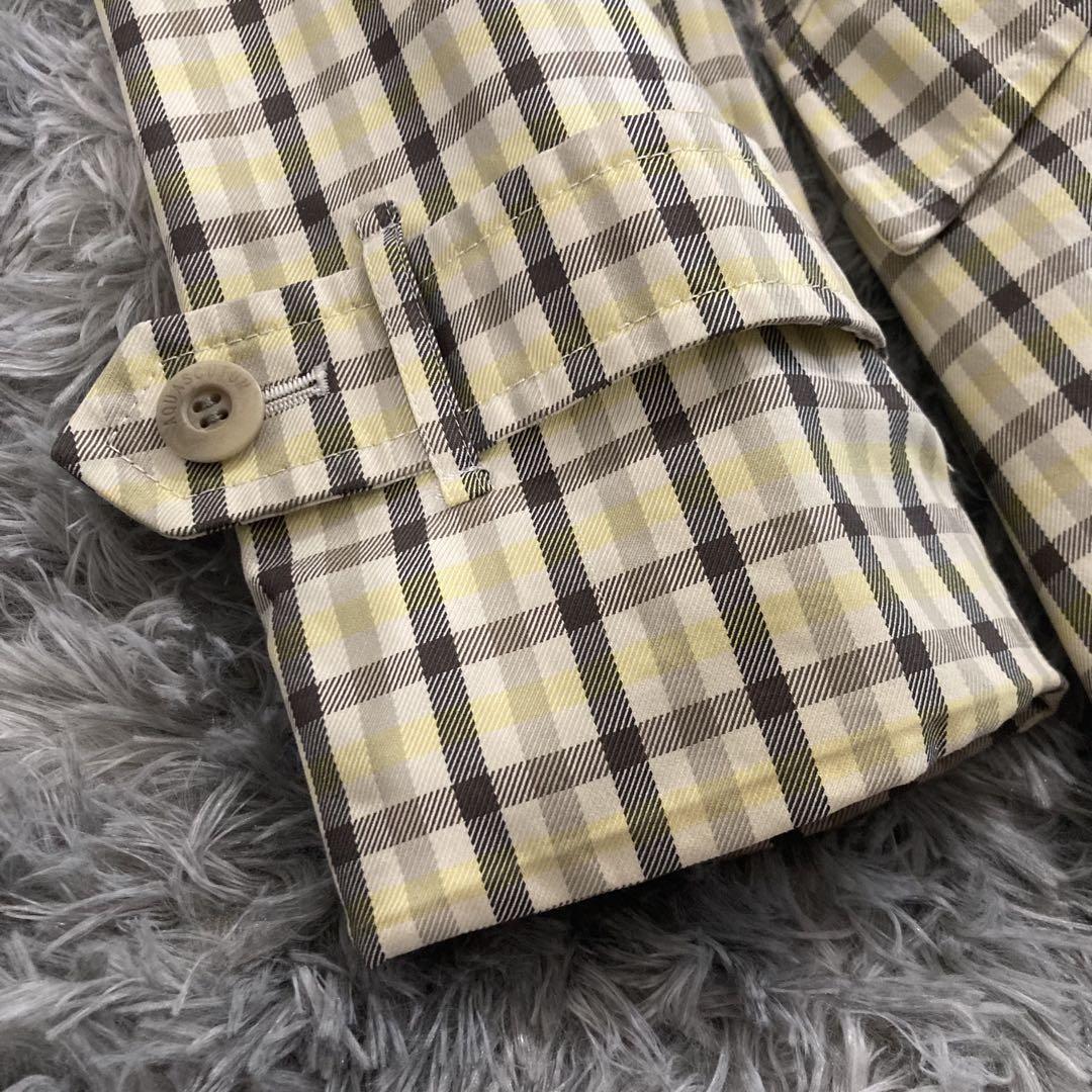 Aquascutum Trench Coat Check Asian fit S US size XS Multicolor Authentic