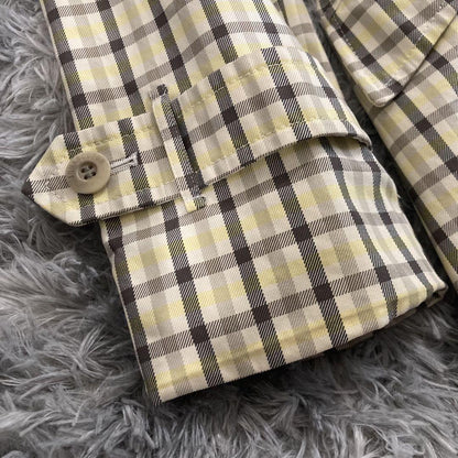 Aquascutum Trench Coat Check Asian fit S US size XS Multicolor Authentic