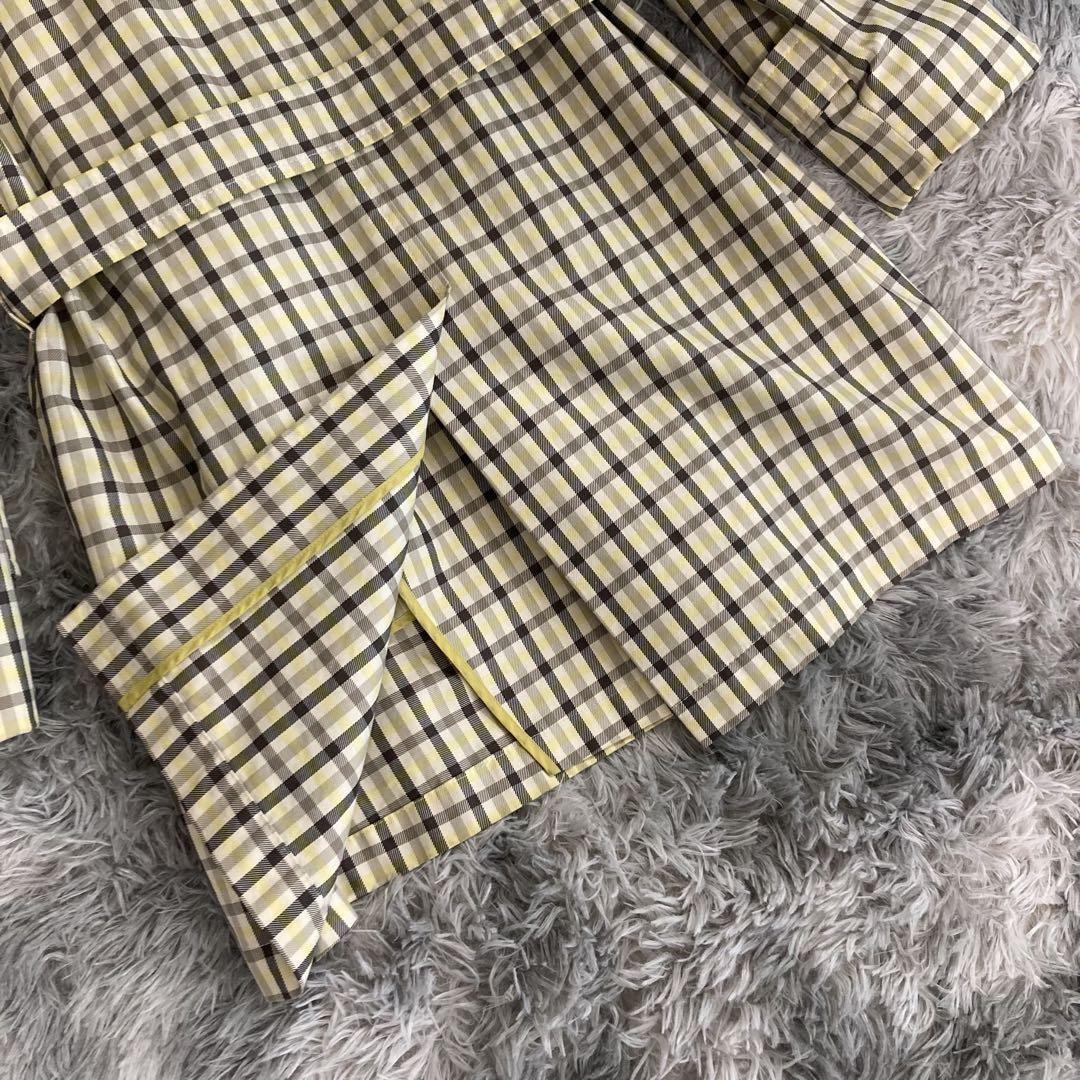 Aquascutum Trench Coat Check Asian fit S US size XS Multicolor Authentic