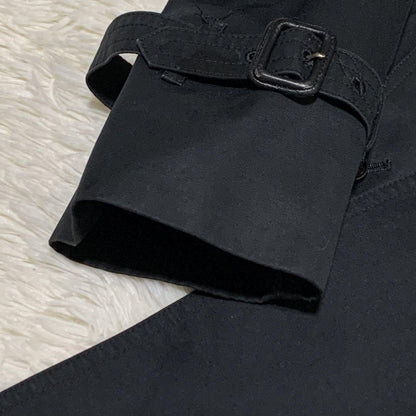 Aquascutum Trench Coat Club Check Asian fit M US size S Black Authentic