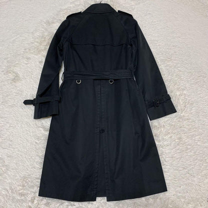 Aquascutum Trench Coat Club Check Asian fit M US size S Black Authentic