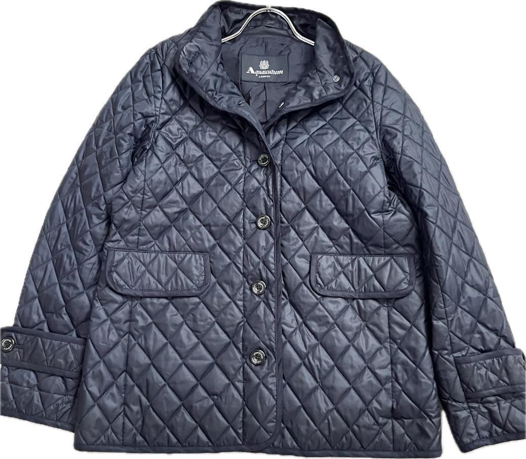 Aquascutum Short Coat Asian fit XL US size L Navy Authentic