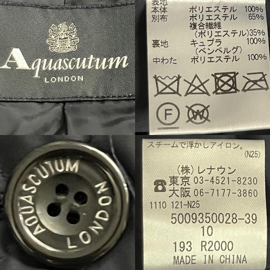 Aquascutum Short Coat Asian fit XL US size L Navy Authentic