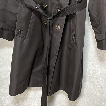 Aquascutum Trench Coat Club Check Asian fit XL US size L Dark Brown Authentic