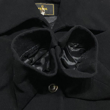 FENDI Long Coat FF Asian fit L 40 US size M Black Authentic