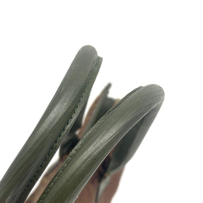 FENDI Hand Bag Tote Purse FF Zucchino Green Authentic