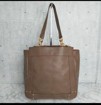 Chloe Shoulder Bag Tote Purse EDEN Leather Brown Authentic
