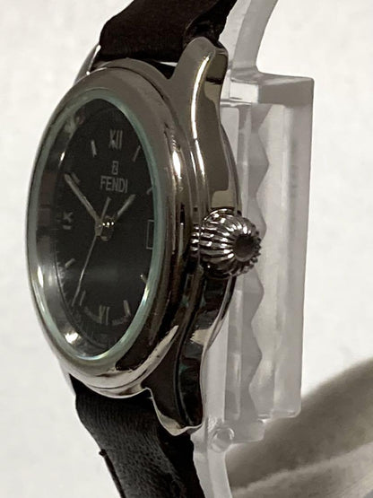 FENDI 210L Quartz Watch Wristwatch FF Logo Black Women's Authentic