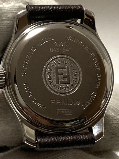 FENDI 210L Quartz Watch Wristwatch FF Logo Black Women's Authentic
