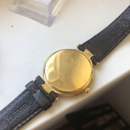 Christian Dior Watch Wristwatch Logo Gold Black Women's Authentic