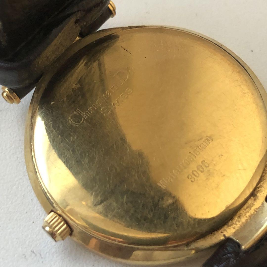 Christian Dior Watch Wristwatch Logo Gold Black Women's Authentic