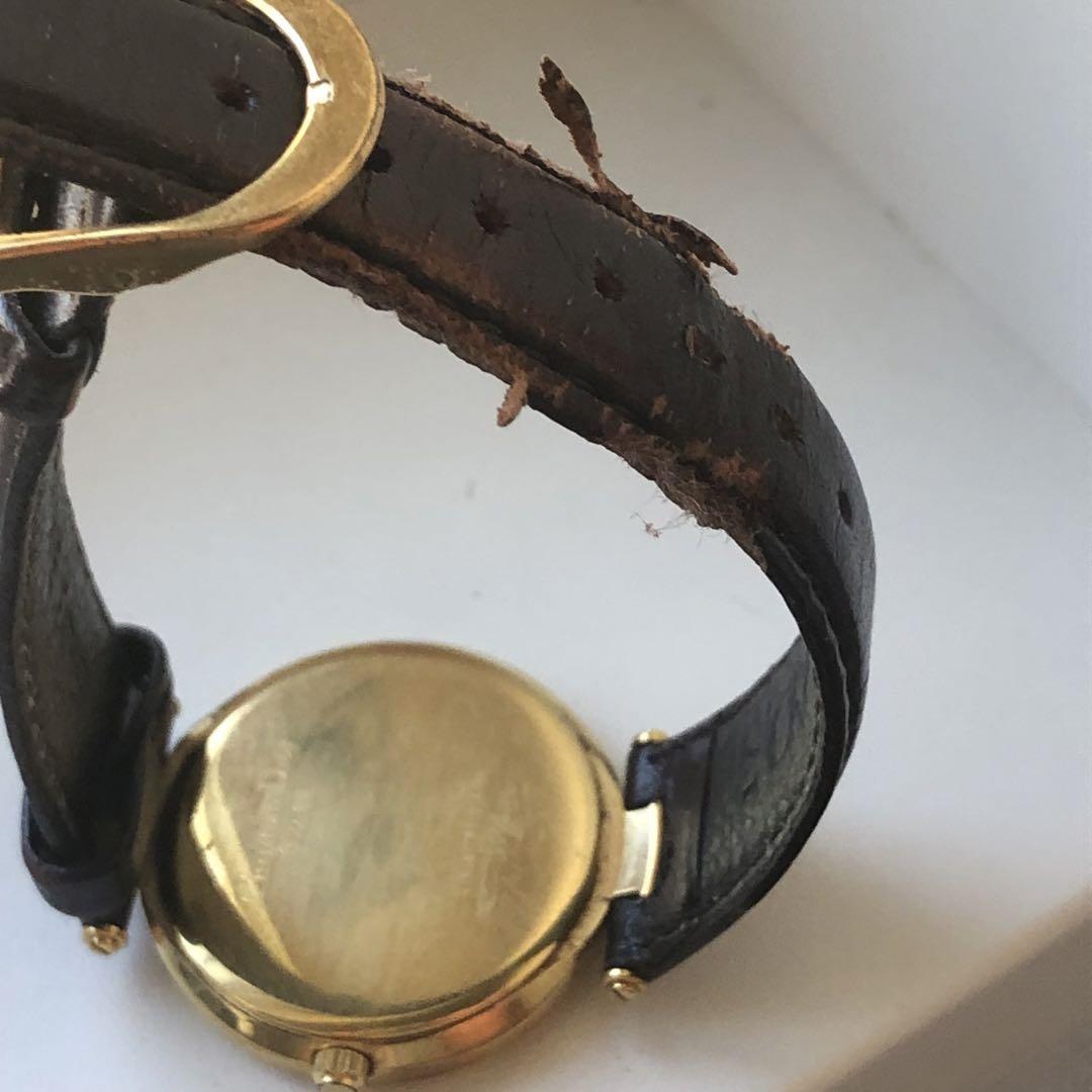 Christian Dior Watch Wristwatch Logo Gold Black Women's Authentic