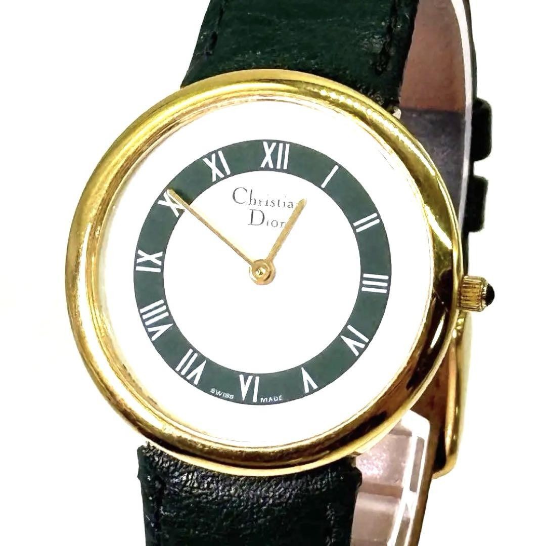 Christian Dior Quartz Watch Wristwatch Logo White Women's Authentic