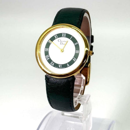 Christian Dior Quartz Watch Wristwatch Logo White Women's Authentic