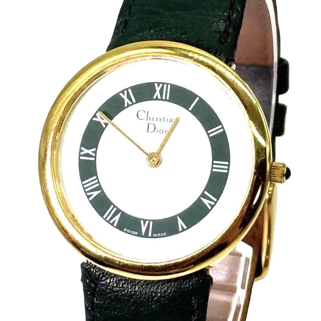 Christian Dior Quartz Watch Wristwatch Logo White Women's Authentic