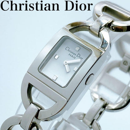 Christian Dior D78-108 Quartz Watch Wristwatch Logo Silver Women's Authentic